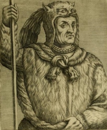 Thevet’s 1557 engraving of a Florida Timucua Indian.